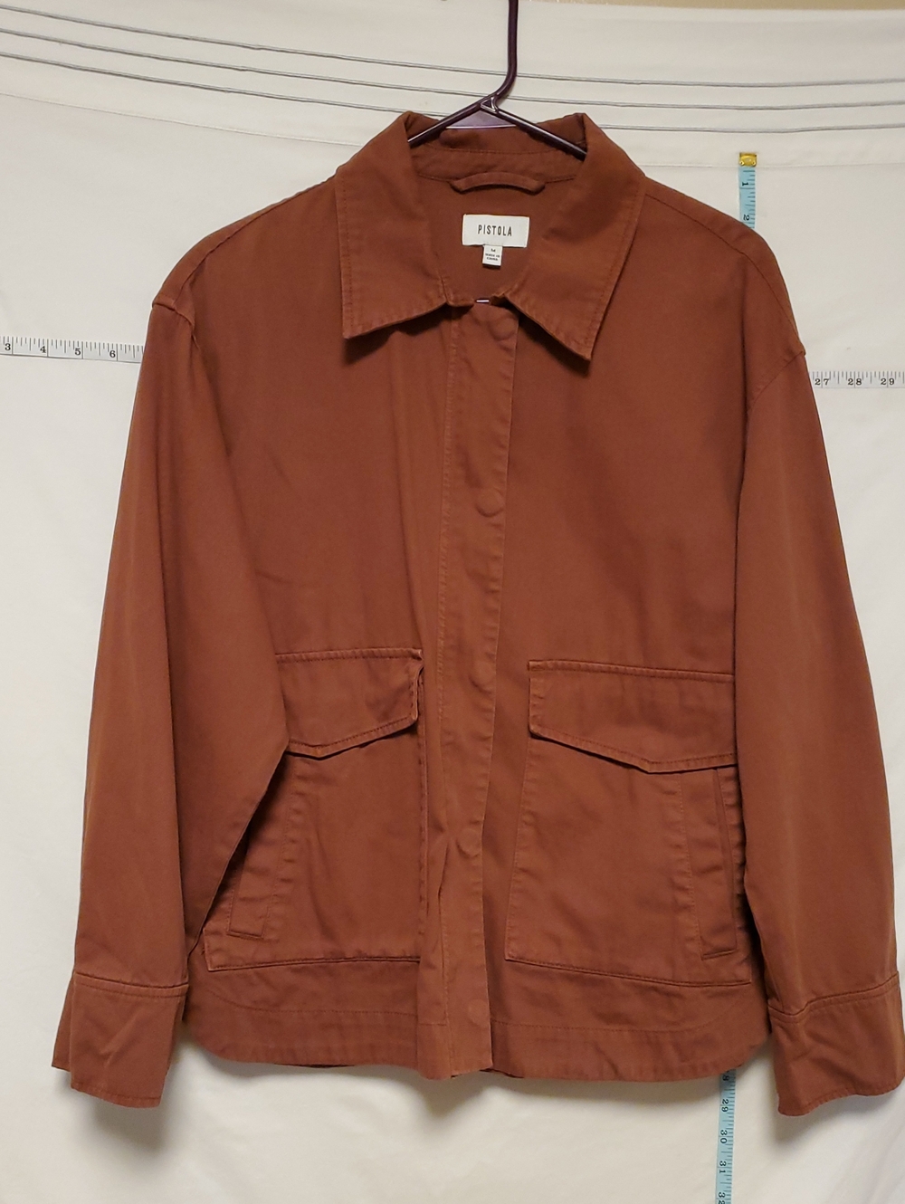 Pistola Women's Rust Brown Spice Utility Jacket Med Zipper Snaps Fall Layer